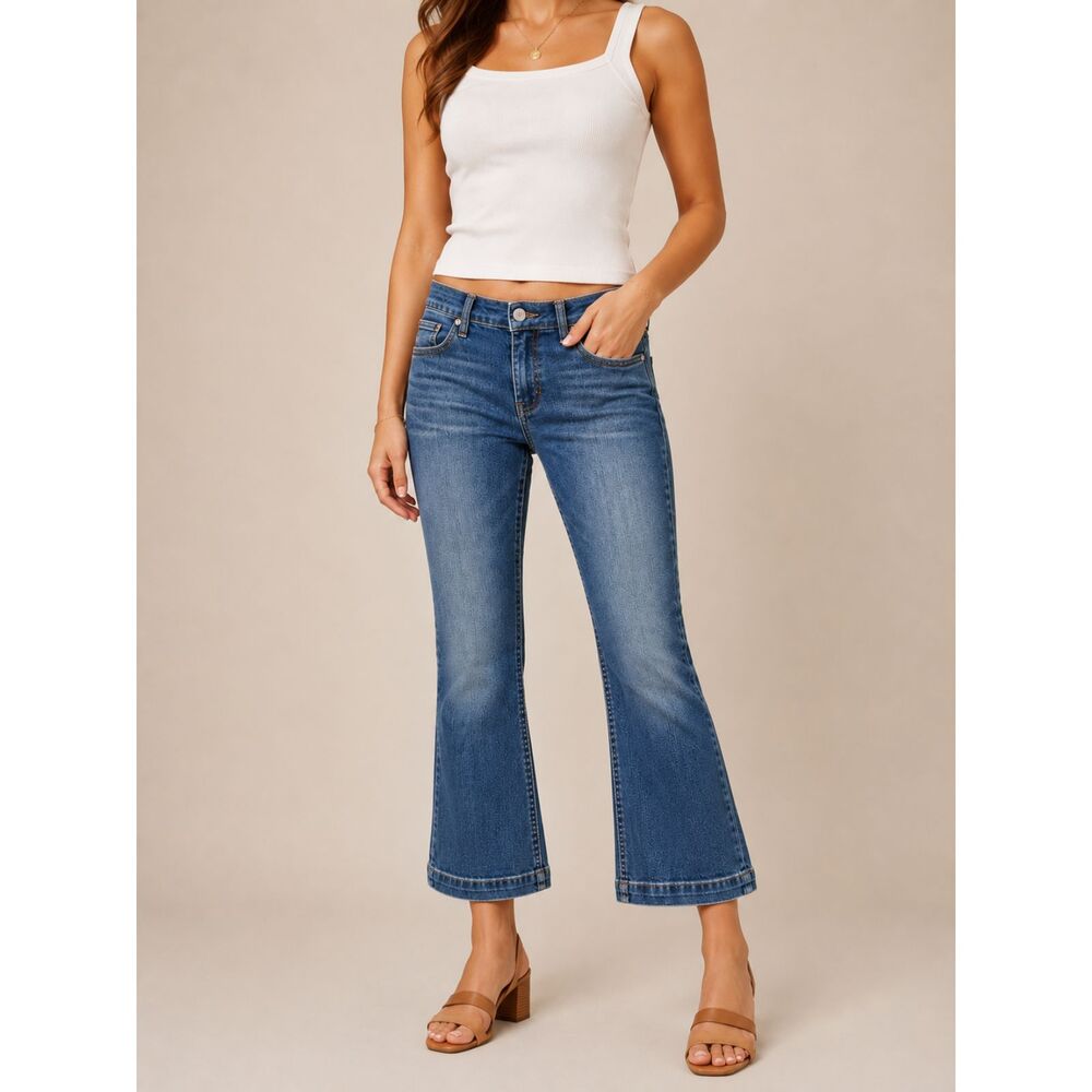 Vintage Gap Long & Lean Jeans Womens 8 Ankle Bootcut Stretch USA Y2K Denim